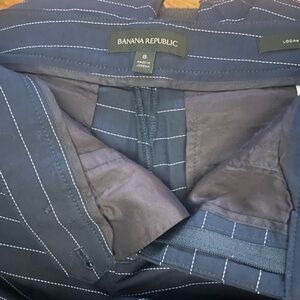 Banana Republic Dark Blue Striped Suit